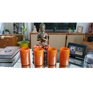 Crate&Barrel Orange Tumblers.